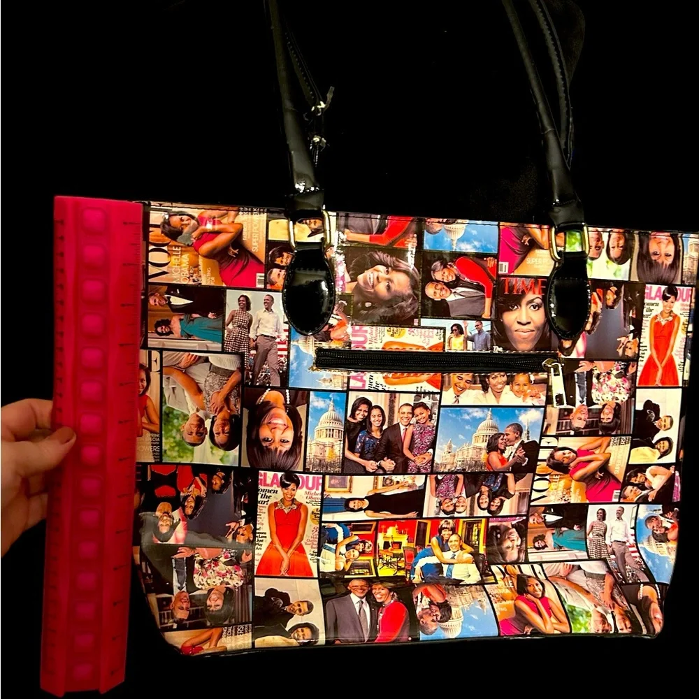 First Lady Michelle Obama glossy magazine cover tote bag. - Picture 6 of 6